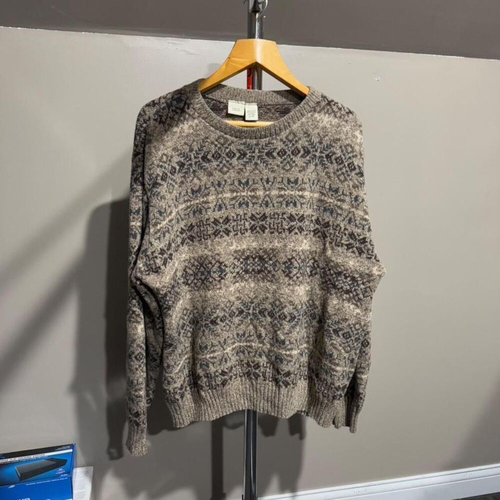Vintage Brown & Beige Falls Creek Knit Sweater